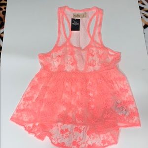 Hollister see through lacey blouse